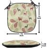 Ambesonne Christmas Chair Seating Cushion Set of 2, Gingerbread Man House Cones Xmas Cookie Celebration Theme, Anti-Slip Seat Padding for Kitchen & Patio, 16″x16″, Pale Brown and White(Olive Green Pale Green)