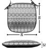 Ambesonne Christmas Chair Seating Cushion Set of 2, Gingerbread Man House Cones Xmas Cookie Celebration Theme, Anti-Slip Seat Padding for Kitchen & Patio, 16″x16″, Pale Brown and White(Grey White Black)