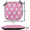 Ambesonne Christmas Chair Seating Cushion Set of 2, Gingerbread Man House Cones Xmas Cookie Celebration Theme, Anti-Slip Seat Padding for Kitchen & Patio, 16″x16″, Pale Brown and White(Pale Blue White Pink)