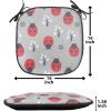 Ambesonne Christmas Chair Seating Cushion Set of 2, Gingerbread Man House Cones Xmas Cookie Celebration Theme, Anti-Slip Seat Padding for Kitchen & Patio, 16″x16″, Pale Brown and White(Grey Dark Coral Black)