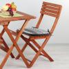 Ambesonne Christmas Chair Seating Cushion Set of 2, Gingerbread Man House Cones Xmas Cookie Celebration Theme, Anti-Slip Seat Padding for Kitchen & Patio, 16″x16″, Pale Brown and White(Grey White Black)