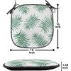 Ambesonne Christmas Chair Seating Cushion Set of 2, Gingerbread Man House Cones Xmas Cookie Celebration Theme, Anti-Slip Seat Padding for Kitchen & Patio, 16″x16″, Pale Brown and White(Forest Green White)