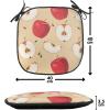 Ambesonne Christmas Chair Seating Cushion Set of 2, Gingerbread Man House Cones Xmas Cookie Celebration Theme, Anti-Slip Seat Padding for Kitchen & Patio, 16″x16″, Pale Brown and White(Cream Red Beige)