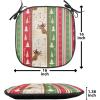 Ambesonne Christmas Chair Seating Cushion Set of 2, Gingerbread Man House Cones Xmas Cookie Celebration Theme, Anti-Slip Seat Padding for Kitchen & Patio, 16″x16″, Pale Brown and White(Green Dark Coral White)