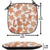 Ambesonne Christmas Chair Seating Cushion Set of 2, Gingerbread Man House Cones Xmas Cookie Celebration Theme, Anti-Slip Seat Padding for Kitchen & Patio, 16″x16″, Pale Brown and White(Pale Brown and White)