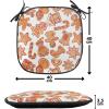 Ambesonne Christmas Chair Seating Cushion Set of 2, Gingerbread Man House Cones Xmas Cookie Celebration Theme, Anti-Slip Seat Padding for Kitchen & Patio, 16″x16″, Pale Brown and White(Pale Brown and White)