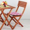 Ambesonne Christmas Chair Seating Cushion Set of 2, Gingerbread Man House Cones Xmas Cookie Celebration Theme, Anti-Slip Seat Padding for Kitchen & Patio, 16″x16″, Pale Brown and White(Pale Blue White Pink)