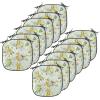 Ambesonne Christmas Chair Seating Cushion Set of 6, Pine Fir Cones Balls and Coniferous Tree Leaves Holly Berry Old Fashioned, Anti-Slip Seat Padding for Kitchen & Patio, 16″x16″, Red Green Grey(Pale Green Yellow White)