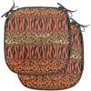 Ambesonne Christmas Chair Seating Cushion Set of 6, Pine Fir Cones Balls and Coniferous Tree Leaves Holly Berry Old Fashioned, Anti-Slip Seat Padding for Kitchen & Patio, 16″x16″, Red Green Grey(Orange Amber and Sepia)