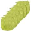 Ambesonne Christmas Chair Seating Cushion Set of 6, Pine Fir Cones Balls and Coniferous Tree Leaves Holly Berry Old Fashioned, Anti-Slip Seat Padding for Kitchen & Patio, 16″x16″, Red Green Grey(Lime Green and White)