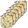 Ambesonne Christmas Chair Seating Cushion Set of 6, Pine Fir Cones Balls and Coniferous Tree Leaves Holly Berry Old Fashioned, Anti-Slip Seat Padding for Kitchen & Patio, 16″x16″, Red Green Grey(Yellow Orange Fern Green)