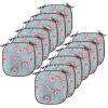 Ambesonne Christmas Chair Seating Cushion Set of 6, Pine Fir Cones Balls and Coniferous Tree Leaves Holly Berry Old Fashioned, Anti-Slip Seat Padding for Kitchen & Patio, 16″x16″, Red Green Grey(Pink Pale Blue)