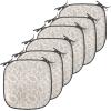 Ambesonne Christmas Chair Seating Cushion Set of 6, Pine Fir Cones Balls and Coniferous Tree Leaves Holly Berry Old Fashioned, Anti-Slip Seat Padding for Kitchen & Patio, 16″x16″, Red Green Grey(Beige White)