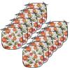 Ambesonne Christmas Chair Seating Cushion Set of 6, Pine Fir Cones Balls and Coniferous Tree Leaves Holly Berry Old Fashioned, Anti-Slip Seat Padding for Kitchen & Patio, 16″x16″, Red Green Grey(Olive Green Orange White)