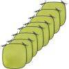 Ambesonne Christmas Chair Seating Cushion Set of 6, Pine Fir Cones Balls and Coniferous Tree Leaves Holly Berry Old Fashioned, Anti-Slip Seat Padding for Kitchen & Patio, 16″x16″, Red Green Grey(Lime Green and White)