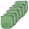 Ambesonne Christmas Chair Seating Cushion Set of 6, Pine Fir Cones Balls and Coniferous Tree Leaves Holly Berry Old Fashioned, Anti-Slip Seat Padding for Kitchen & Patio, 16″x16″, Red Green Grey(Green and White)