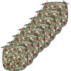Ambesonne Christmas Chair Seating Cushion Set of 6, Pine Fir Cones Balls and Coniferous Tree Leaves Holly Berry Old Fashioned, Anti-Slip Seat Padding for Kitchen & Patio, 16″x16″, Red Green Grey(Red Green Grey)