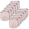Ambesonne Christmas Chair Seating Cushion Set of 6, Pine Fir Cones Balls and Coniferous Tree Leaves Holly Berry Old Fashioned, Anti-Slip Seat Padding for Kitchen & Patio, 16″x16″, Red Green Grey(Beige Dark Coral Purple)