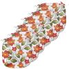 Ambesonne Christmas Chair Seating Cushion Set of 6, Pine Fir Cones Balls and Coniferous Tree Leaves Holly Berry Old Fashioned, Anti-Slip Seat Padding for Kitchen & Patio, 16″x16″, Red Green Grey(Olive Green Orange White)