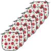 Ambesonne Christmas Chair Seating Cushion Set of 6, Pine Fir Cones Balls and Coniferous Tree Leaves Holly Berry Old Fashioned, Anti-Slip Seat Padding for Kitchen & Patio, 16″x16″, Red Green Grey(White Green and Dark Pink)