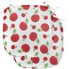 Ambesonne Christmas Chair Seating Cushion Set of 6, Pine Fir Cones Balls and Coniferous Tree Leaves Holly Berry Old Fashioned, Anti-Slip Seat Padding for Kitchen & Patio, 16″x16″, Red Green Grey(White Green and Dark Pink)