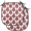 Ambesonne Christmas Chair Seating Cushion Set of 6, Pine Fir Cones Balls and Coniferous Tree Leaves Holly Berry Old Fashioned, Anti-Slip Seat Padding for Kitchen & Patio, 16″x16″, Red Green Grey(Ruby White)