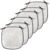 Ambesonne Christmas Chair Seating Cushion Set of 6, Pine Fir Cones Balls and Coniferous Tree Leaves Holly Berry Old Fashioned, Anti-Slip Seat Padding for Kitchen & Patio, 16″x16″, Red Green Grey(White Beige)