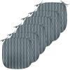 Ambesonne Christmas Chair Seating Cushion Set of 6, Pine Fir Cones Balls and Coniferous Tree Leaves Holly Berry Old Fashioned, Anti-Slip Seat Padding for Kitchen & Patio, 16″x16″, Red Green Grey(Almond Green Slate Blue)