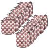 Ambesonne Christmas Chair Seating Cushion Set of 6, Pine Fir Cones Balls and Coniferous Tree Leaves Holly Berry Old Fashioned, Anti-Slip Seat Padding for Kitchen & Patio, 16″x16″, Red Green Grey(Ruby White)
