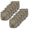 Ambesonne Christmas Chair Seating Cushion Set of 6, Pine Fir Cones Balls and Coniferous Tree Leaves Holly Berry Old Fashioned, Anti-Slip Seat Padding for Kitchen & Patio, 16″x16″, Red Green Grey(Brown Green and Yellow)