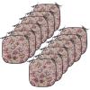 Ambesonne Christmas Chair Seating Cushion Set of 6, Pine Fir Cones Balls and Coniferous Tree Leaves Holly Berry Old Fashioned, Anti-Slip Seat Padding for Kitchen & Patio, 16″x16″, Red Green Grey(Tan Pink Dark Green)