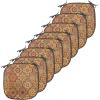 Ambesonne Christmas Chair Seating Cushion Set of 6, Pine Fir Cones Balls and Coniferous Tree Leaves Holly Berry Old Fashioned, Anti-Slip Seat Padding for Kitchen & Patio, 16″x16″, Red Green Grey(Orange Yellow Brown)