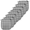 Ambesonne Christmas Chair Seating Cushion Set of 6, Pine Fir Cones Balls and Coniferous Tree Leaves Holly Berry Old Fashioned, Anti-Slip Seat Padding for Kitchen & Patio, 16″x16″, Red Green Grey(Charcoal Grey Dimgrey)