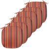 Ambesonne Christmas Chair Seating Cushion Set of 6, Pine Fir Cones Balls and Coniferous Tree Leaves Holly Berry Old Fashioned, Anti-Slip Seat Padding for Kitchen & Patio, 16″x16″, Red Green Grey(Red Brown Yellow)