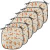 Ambesonne Christmas Chair Seating Cushion Set of 6, Pine Fir Cones Balls and Coniferous Tree Leaves Holly Berry Old Fashioned, Anti-Slip Seat Padding for Kitchen & Patio, 16″x16″, Red Green Grey(Cream Orange Brown)