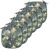 Ambesonne Christmas Chair Seating Cushion Set of 6, Pine Fir Cones Balls and Coniferous Tree Leaves Holly Berry Old Fashioned, Anti-Slip Seat Padding for Kitchen & Patio, 16″x16″, Red Green Grey(Green Dark Teal Orange)