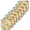 Ambesonne Christmas Chair Seating Cushion Set of 6, Pine Fir Cones Balls and Coniferous Tree Leaves Holly Berry Old Fashioned, Anti-Slip Seat Padding for Kitchen & Patio, 16″x16″, Red Green Grey(Yellow Orange Fern Green)