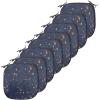 Ambesonne Christmas Chair Seating Cushion Set of 6, Pine Fir Cones Balls and Coniferous Tree Leaves Holly Berry Old Fashioned, Anti-Slip Seat Padding for Kitchen & Patio, 16″x16″, Red Green Grey(Turquoise Dark Blue)
