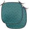 Ambesonne Christmas Chair Seating Cushion Set of 6, Pine Fir Cones Balls and Coniferous Tree Leaves Holly Berry Old Fashioned, Anti-Slip Seat Padding for Kitchen & Patio, 16″x16″, Red Green Grey(Teal Turquoise)
