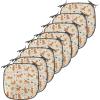 Ambesonne Christmas Chair Seating Cushion Set of 6, Pine Fir Cones Balls and Coniferous Tree Leaves Holly Berry Old Fashioned, Anti-Slip Seat Padding for Kitchen & Patio, 16″x16″, Red Green Grey(Cream Orange Brown)