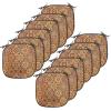 Ambesonne Christmas Chair Seating Cushion Set of 6, Pine Fir Cones Balls and Coniferous Tree Leaves Holly Berry Old Fashioned, Anti-Slip Seat Padding for Kitchen & Patio, 16″x16″, Red Green Grey(Orange Yellow Brown)