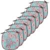 Ambesonne Christmas Chair Seating Cushion Set of 6, Pine Fir Cones Balls and Coniferous Tree Leaves Holly Berry Old Fashioned, Anti-Slip Seat Padding for Kitchen & Patio, 16″x16″, Red Green Grey(Pink Pale Blue)