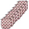 Ambesonne Christmas Chair Seating Cushion Set of 6, Pine Fir Cones Balls and Coniferous Tree Leaves Holly Berry Old Fashioned, Anti-Slip Seat Padding for Kitchen & Patio, 16″x16″, Red Green Grey(Ruby White)
