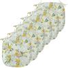 Ambesonne Christmas Chair Seating Cushion Set of 6, Pine Fir Cones Balls and Coniferous Tree Leaves Holly Berry Old Fashioned, Anti-Slip Seat Padding for Kitchen & Patio, 16″x16″, Red Green Grey(Pale Green Yellow White)