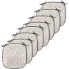 Ambesonne Christmas Chair Seating Cushion Set of 6, Pine Fir Cones Balls and Coniferous Tree Leaves Holly Berry Old Fashioned, Anti-Slip Seat Padding for Kitchen & Patio, 16″x16″, Red Green Grey(Beige White)