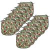 Ambesonne Christmas Chair Seating Cushion Set of 6, Pine Fir Cones Balls and Coniferous Tree Leaves Holly Berry Old Fashioned, Anti-Slip Seat Padding for Kitchen & Patio, 16″x16″, Red Green Grey(Red Green Grey)
