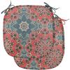 Ambesonne Christmas Chair Seating Cushion Set of 6, Pine Fir Cones Balls and Coniferous Tree Leaves Holly Berry Old Fashioned, Anti-Slip Seat Padding for Kitchen & Patio, 16″x16″, Red Green Grey(Dark Coral Slate Blue)