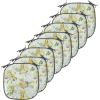 Ambesonne Christmas Chair Seating Cushion Set of 6, Pine Fir Cones Balls and Coniferous Tree Leaves Holly Berry Old Fashioned, Anti-Slip Seat Padding for Kitchen & Patio, 16″x16″, Red Green Grey(Pale Green Yellow White)