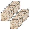 Ambesonne Christmas Chair Seating Cushion Set of 6, Pine Fir Cones Balls and Coniferous Tree Leaves Holly Berry Old Fashioned, Anti-Slip Seat Padding for Kitchen & Patio, 16″x16″, Red Green Grey(Cream Orange Brown)