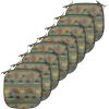 Ambesonne Christmas Chair Seating Cushion Set of 6, Pine Fir Cones Balls and Coniferous Tree Leaves Holly Berry Old Fashioned, Anti-Slip Seat Padding for Kitchen & Patio, 16″x16″, Red Green Grey(Reseda Green and Marigold)
